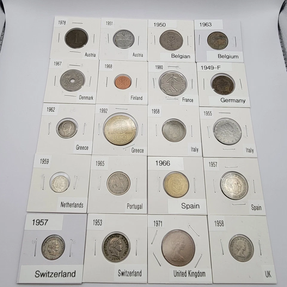 20 monedas europeas antiguas y modernas / 13 países diferentes / compras lo que ves Foto 1 de 4