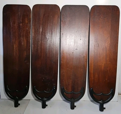 4 Antique Vintage Hunter R-52 Wood Fan Blade Set for Cast Iron Ceiling Electric - Image 1 of 4