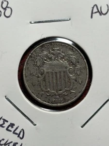 1868 Shield Nickel XF/ AU choice original surfaces - Picture 1 of 8