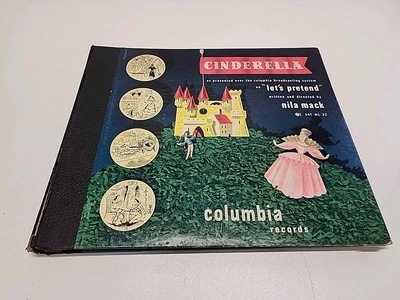 (3) 78 RPM CINDERELLA 1946 Vinyl LPs "Let’s Pretend" Nila Mack/Uncle Bill Adams - Image 1 of 4