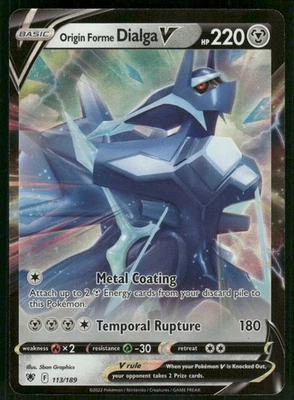 Origin Forme Dialga V 113/189 Ultra Rare Holo NM Pokemon SWSH10: Astral Radiance - Image 1 of 2
