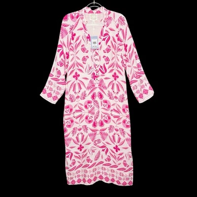 Maxi Vestido Para Mujer Sail to Sable Caftán Talla Pequeña Rosa Rubor Geo Floral Nuevo Con Etiquetas Foto 1 de 4