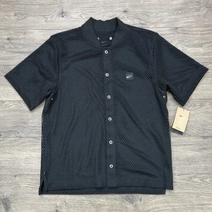 Nike Dri Fit Button Down Shirt Size Small Mens Black Kevin Durant Short Sleeve - Picture 1 of 15