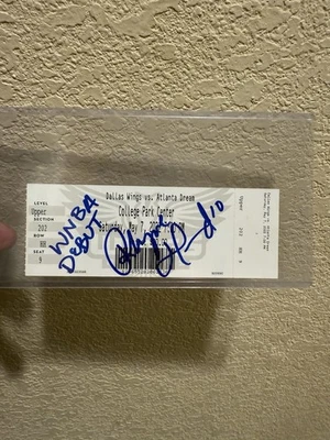 Rhyne Howard signed auto WNBA Debut Full Ticket 5/7/22 vs Wings Atlanta Dream - Image 1 of 2