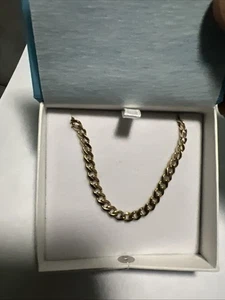 10k Real Gold 7.5” 5mm Monaco Cuban Bracelet W/CZ Icy Box Clasp (5+ Gram Weight - Picture 1 of 5