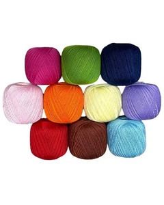 10 Gomitoli Filo di Scozia Uncinetto Cotone n.5 Colori Assortiti 100 gr 1535-5 - Imagen 1 de 1