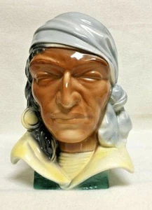 VINTAGE ROYAL COPLEY PIRATE'S HEAD STAND ALONE VASE / WALL POCKET- GRAY  - Picture 1 of 9