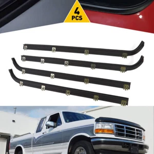FOR FORD F250 1987-1997 WINDOW F350 DOOR PIECE BELT WEATHERSTRIP 4 SET - Picture 1 of 12