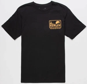 Camiseta para hombre Hurley Surf And Supply manga corta cuello redondo camiseta en negro - Imagen 1 de 2