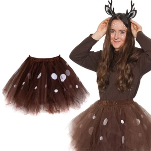 Tutu Reh braun weiß Tüllrock Rehkitz Fasching Karneval Erwachsene - Bild 1 von 5