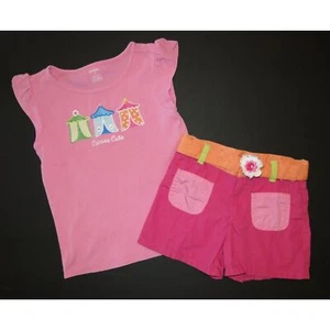 Gymboree outfit cabana cutie short sleeve top t-shirt pink blue orange shorts 5 - Picture 1 of 4