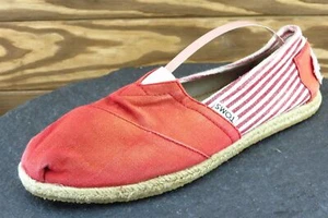 Toms Women Sz 8 M Red Espadrilles Fabric Shoes - Picture 1 of 7