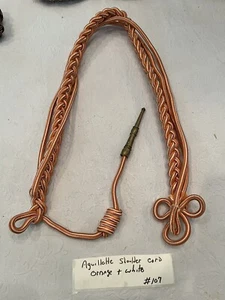 Aguillette Shoulder Cord Orange  White New #107 - Picture 1 of 3