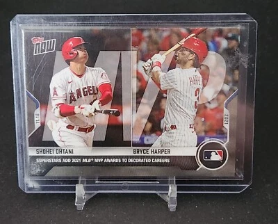 Shohei Ohtani Bryce Harper 2021 Topps NOW AL MVP Season #OS-42  - Image 1 of 2