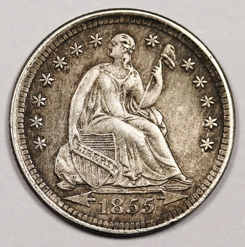 1855 Liberty Seated Half Dime.  "Perfect"  XF.  175405 Cover