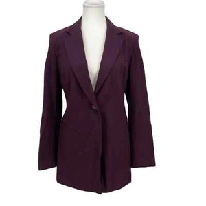 Vintage Harris Wallace Blazer Jacket 100% Wool Purple Longline 4 - Picture 1 of 8