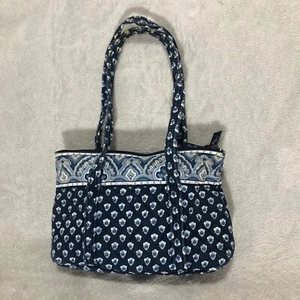 Vera Bradley Tote Bag Quilted Blue Paisley Shoulder Bag Purse - Picture 1 of 6
