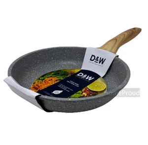 D&W Fry Pan Nonstick Skillet 9.5 Inch Premium Heavy Duty Aluminum Body NEW Grey - Picture 1 of 12