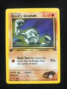 Pokemon 68/132 Brock's Geodude Gym Challenge Common 1st Edition - Picture 1 of 2
