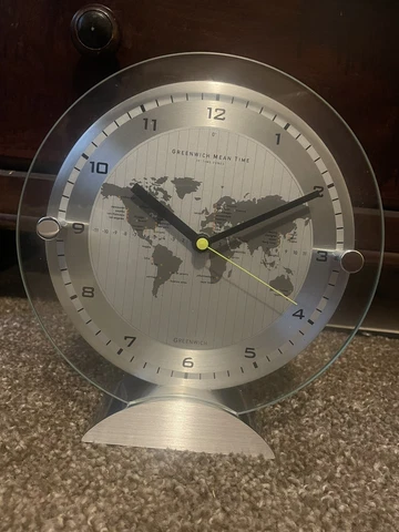 Greenwich aluminum world time clock New Extremely Nice!! Cover