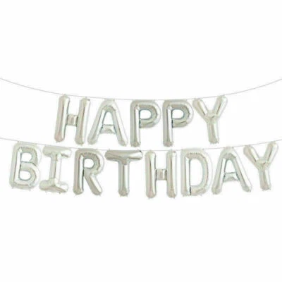 HAPPY BIRTHDAY 16 inch SELF-INFLATING BALLOON BANNER BUNTING PARTY LARGE BALOONS - image 1 of 4