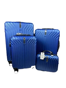 Kofferset 4tlg blau Hartschale Koffer Trolley Reisekoffer Schloss Beautycase - Bild 1 von 44