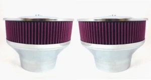 Limpiador de aire Velocity Stack de 9" elemento lavable carburador 5 1/8" cuello y 4 1/4" 2 juegos - Imagen 1 de 3