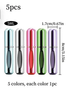5PCS Portable Mini Refillable Perfume Atomizer Bottles Spray 5ml Travel Case USA - Picture 1 of 10