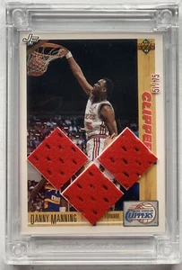 Danny Manning Clippers Jersey Fusion Game Used Triple Patch 51/75 Upper Deck 91 - Picture 1 of 7