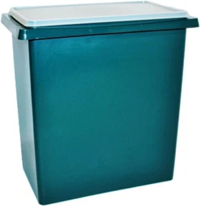 Tupperware Carry All Large Rectangle Hunter Green & Frosted Sheer Vintage NEW - Picture 1 of 2