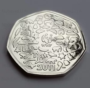 2011 BU Fifty Pence coin 50th Anniversary Of The World Wildlife Fund 50p - Picture 1 of 2