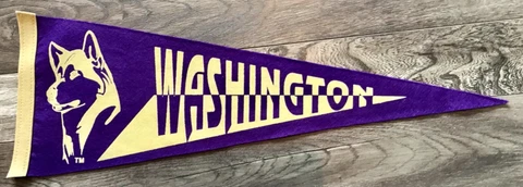 Washington Huskies Vintage Wool Felt  Pennant Cover