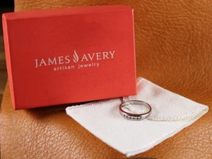 James Avery DIAMOND DEBRA 5 Stone Band Ring 18K White Gold Size 8.5 - Picture 1 of 8