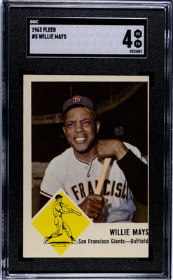 1963 Fleer #5 Willie Mays -- HOF SGC 4 VG EX!! - Image 1 of 2