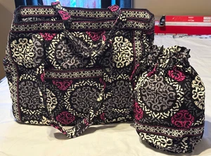 Vera Bradley X-Large 15" Tall WEEKEND TRAVEL BAG & DITTY BAG - Canterberry Magenta - Bild 1 von 17