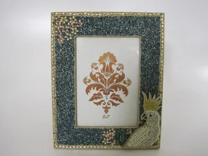 Fotorahmen 8x10 "Fliegen bei Nacht" Handarbeit Perlen Parott hält 5x7" Made in India - Bild 1 von 9