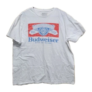 Vintage Budweiser T-Shirt Classic Logo weiß Erwachsene XL  - Bild 1 von 7
