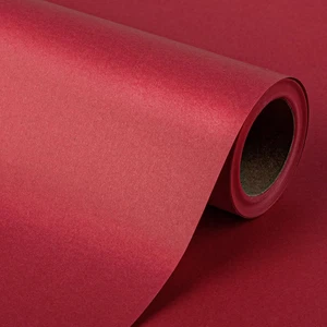 Colorful Kraft Paper Roll - 17 Inches X 32.8 Feet - Christmas Dark Red Recyclabl - Picture 1 of 12