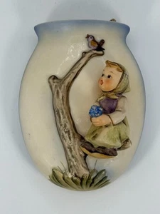 VTG 1958 HUMMEL GOEBEL #306/C GIRL IN TREE CERAMIC WALL POCKET VASE MARKED - Picture 1 of 14