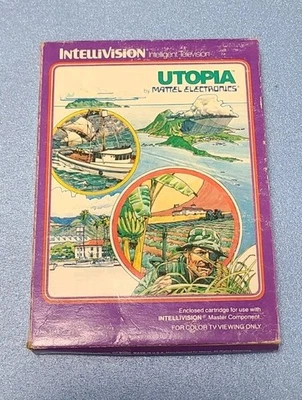 Utopia for Intellivision - Box, Cartridge & Button Map - Acceptable Condition - Image 1 of 4
