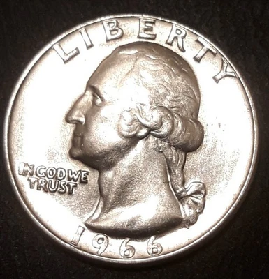 25 Cents Jefferson Nickel 1966 No Mint  mark. Circulated - Image 1 of 2
