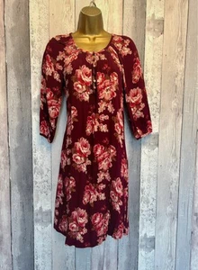 Cath Kidston Maroon Floral Tunic Dress size 10 - Picture 1 of 7