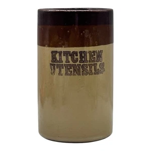 "Soporte para utensilios de cocina vintage tarro de gres marrón tostado 6,5""" - Imagen 1 de 7