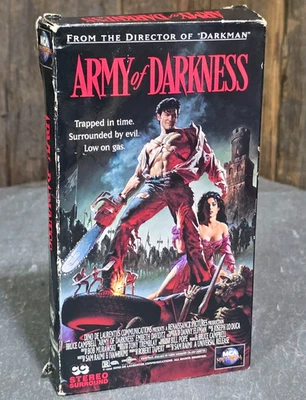 1993 Army of Darkness VHS Tape VCR Video Cassette in Sleeve Box Movie Film NR Foto 1 de 3