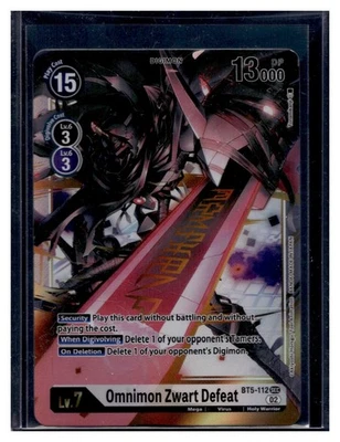 Near Mint, English Omnimon Zwart Defeat - BT5-112 - SEC Digimon Battle of Omni - Image 1 of 2