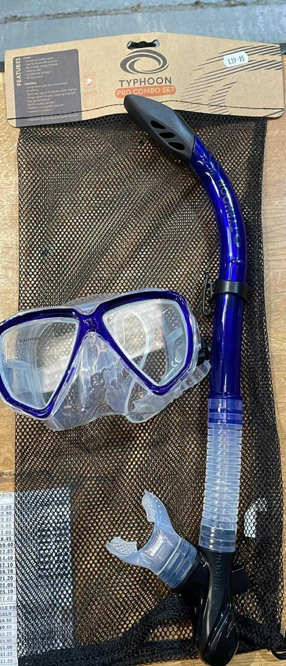 Typhoon Mask & Snorkel combo set adult blue DIVE DIVING SNORKELLING - Image 1 of 1