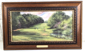 Terry Harrison Signed & Framed Golf Print "Down in Four" - 12.5" x 20.5" - Picture 1 of 9