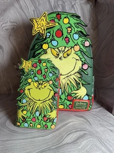 Loungefly Dr. Seuss How the Grinch Stole Christmas Light-Up Tree Bag & Wallet - Picture 1 of 10