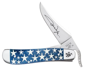 Case XX Knives John Wayne Russlock 10716 Navy Blue Bone Pocket Knife Stainless - Imagen 1 de 4