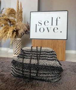 Handgemachte Flechttasche Dame Häkel Tasche – Boho Style Unikat Clutch Tasche - Bild 1 von 2